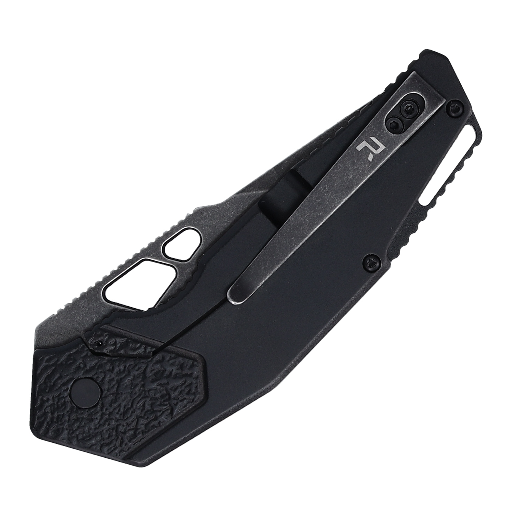 Revo Berserk Duty Folding Knife OD Green 3.37in Plain Blackwash Clip Point BERDTYODG View 6