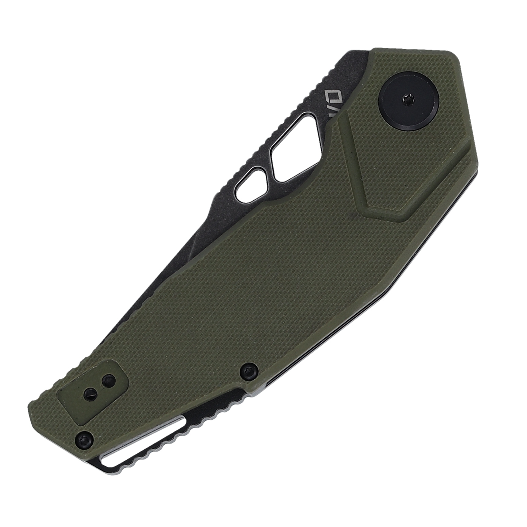Revo Berserk Duty Folding Knife OD Green 3.37in Plain Blackwash Clip Point BERDTYODG View 5