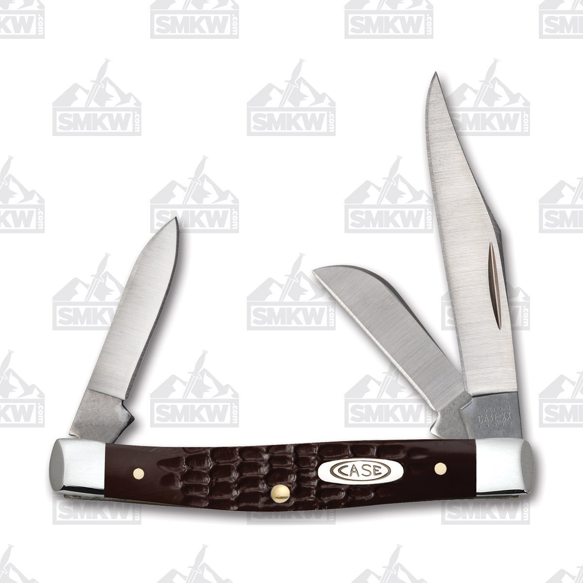Case Jigged Brown Synthetic Medium Stockman Folding Knife CA6344 View 1
