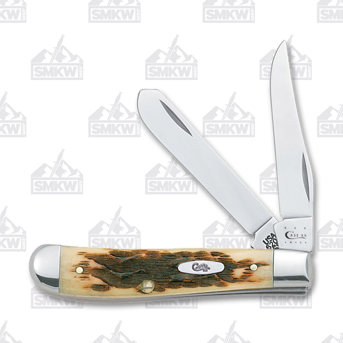 Case Amber Jigged Bone Mini Trapper Folding Knife CA6207 View 1