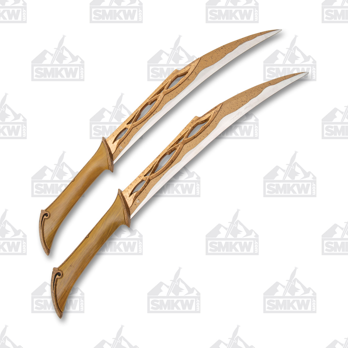 19in Fantasy Dual Stainless Steel Replica Daggers With Wooden Plaque NTFS20 View 4