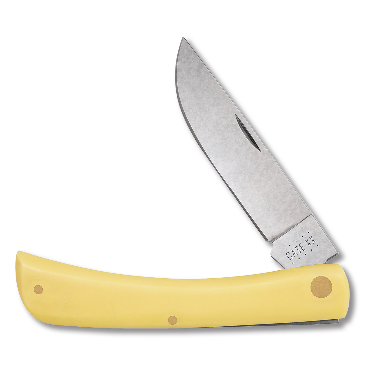 Case Yellow Synthetic Carbon Steel Sod Buster Folding Knife CA038 View 1