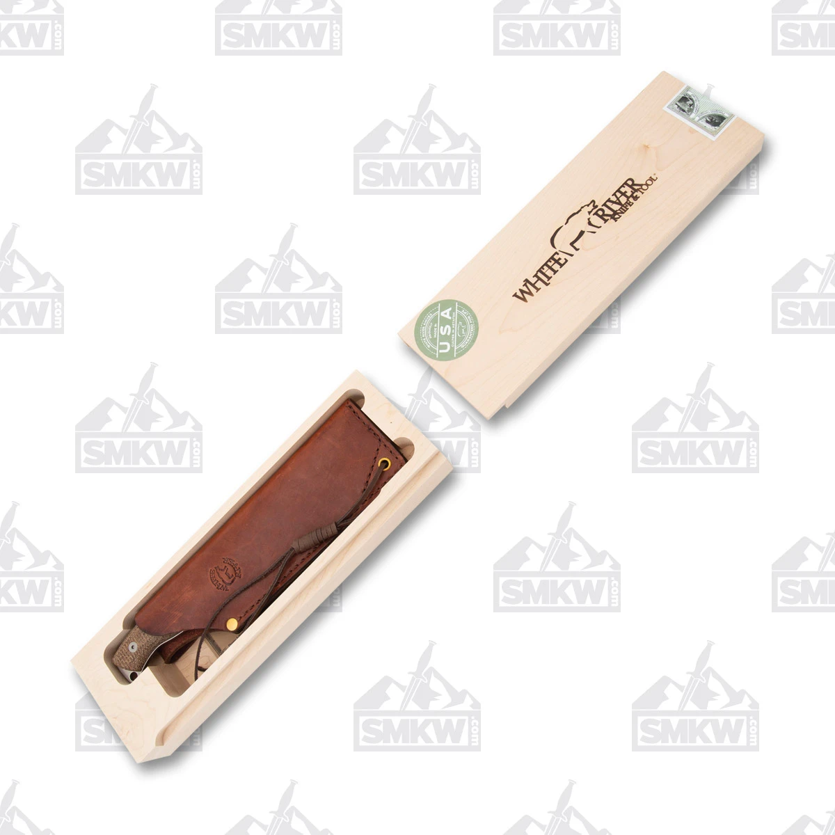 White River Camp Cleaver Fixed Blade Natural Micarta 5.5in Plain WRCC55BNA View 9
