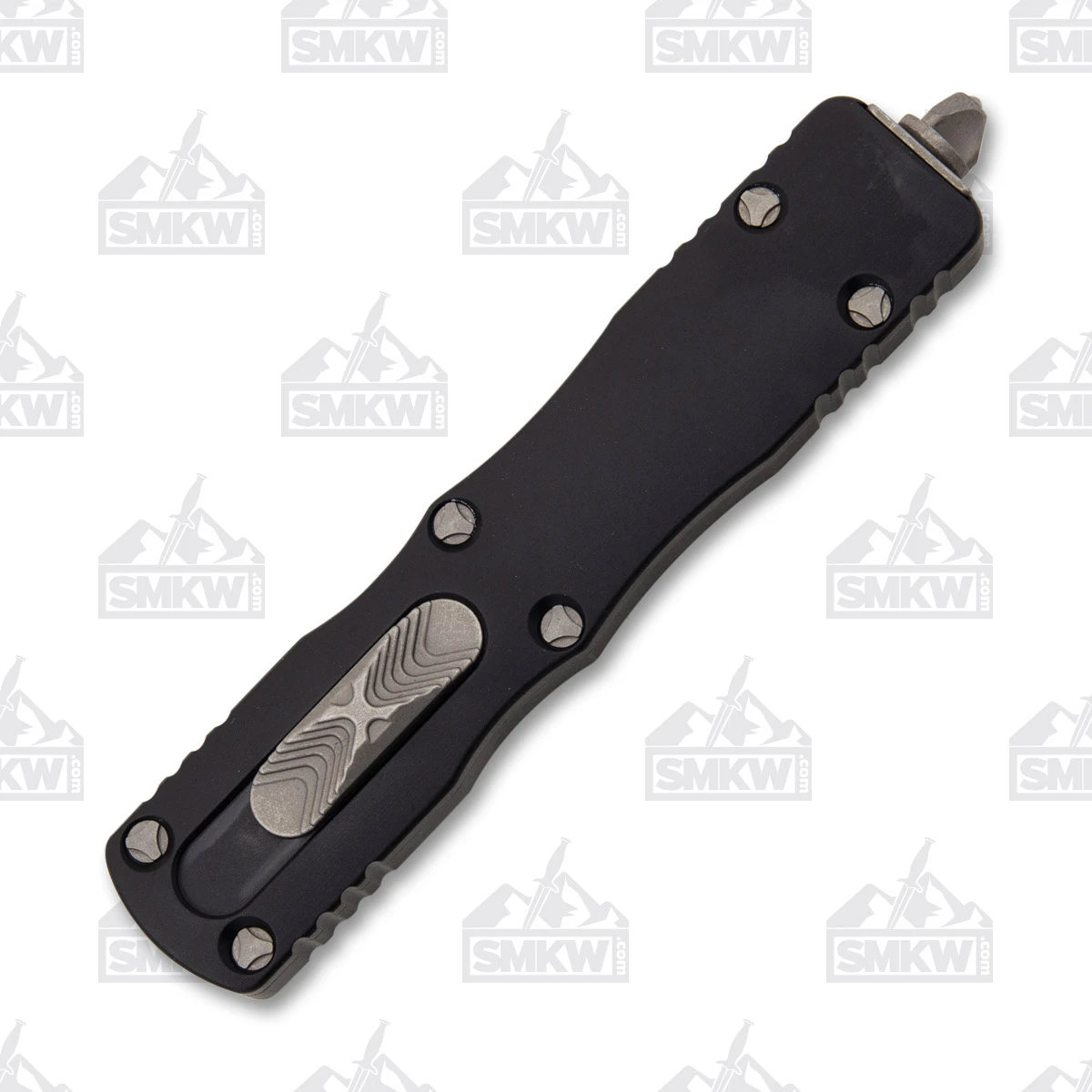 Microtech Dirac OTF Apocalyptic D/E Fully Serrated Dagger Automatic Standard Black Knife AUMT22512AP View 4