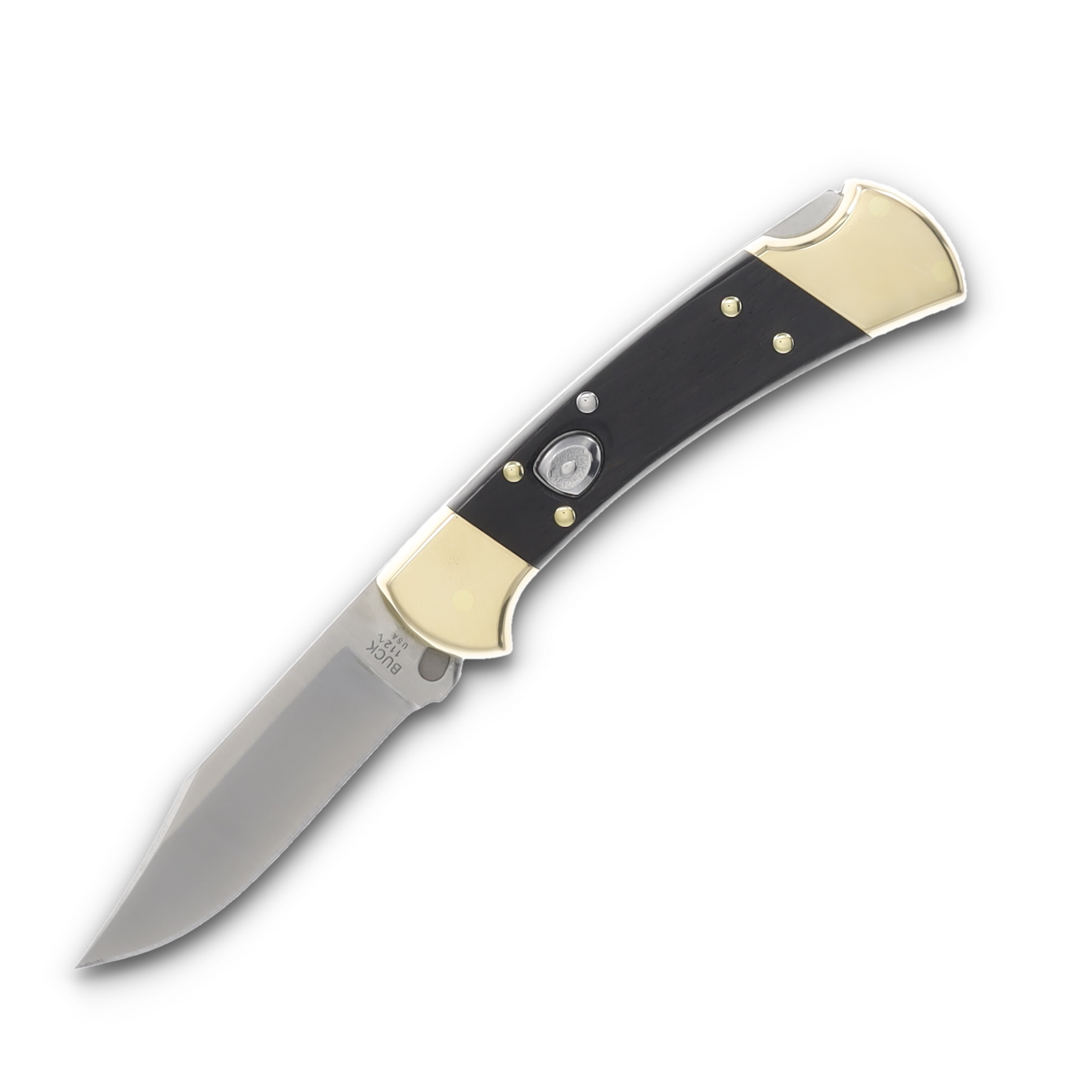 Buck Knives 112 Automatic Knife Ebony Wood 3in Satin Clip Point Blade BU11894 View 3