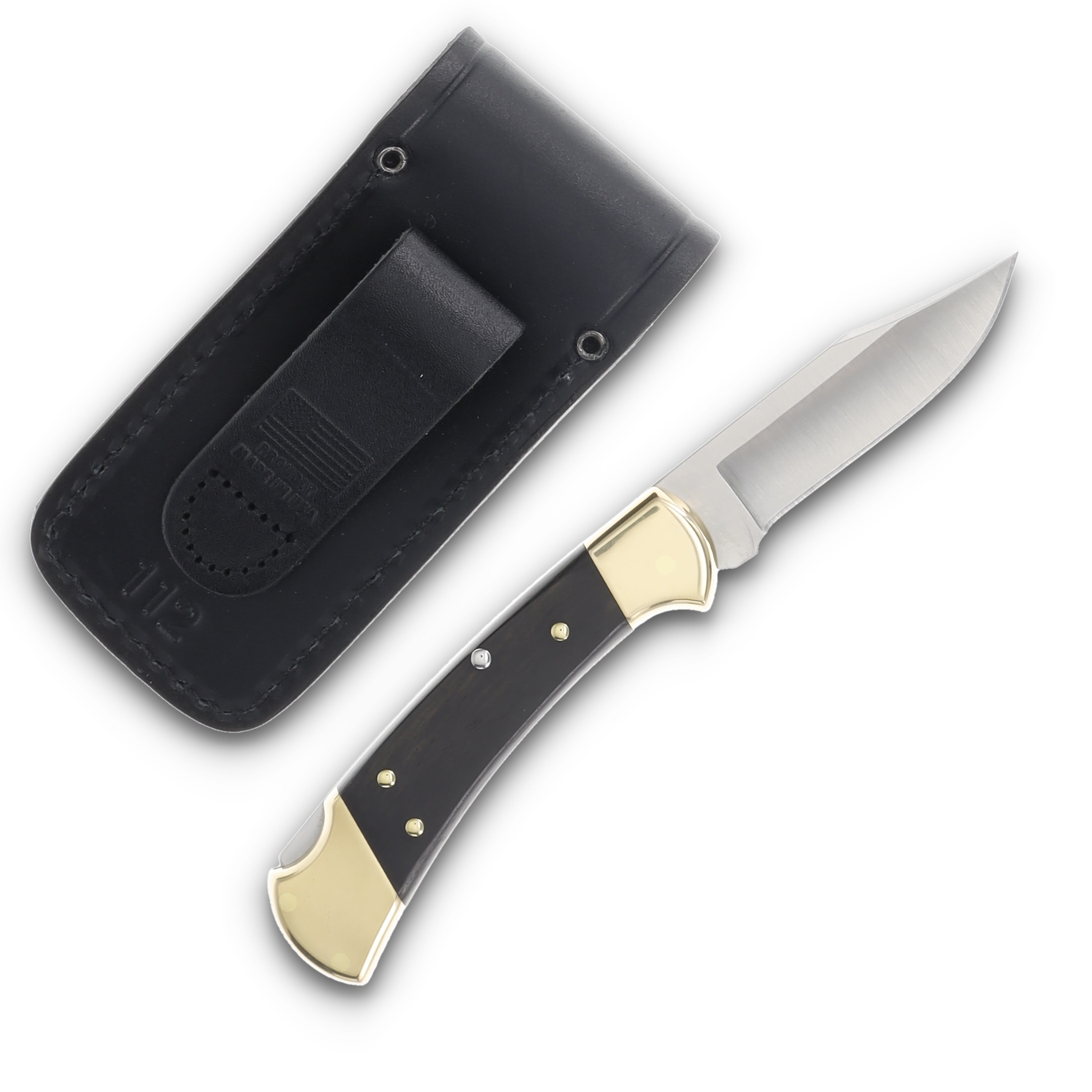 Buck Knives 112 Automatic Knife Ebony Wood 3in Satin Clip Point Blade BU11894 View 2