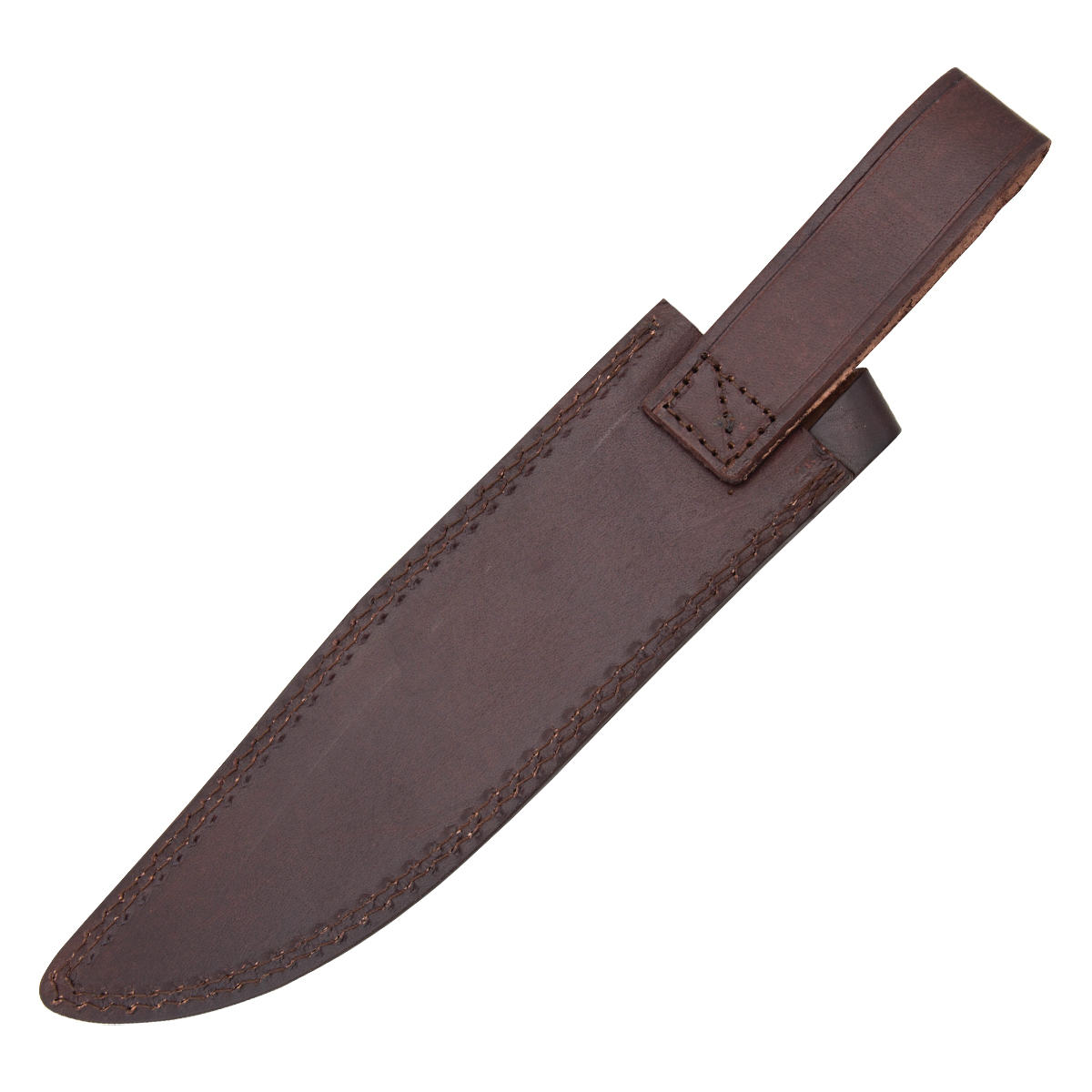 Marbles Bowie Fixed Blade Stacked Leather 9in Plain Satin Clip Point MR577 View 4