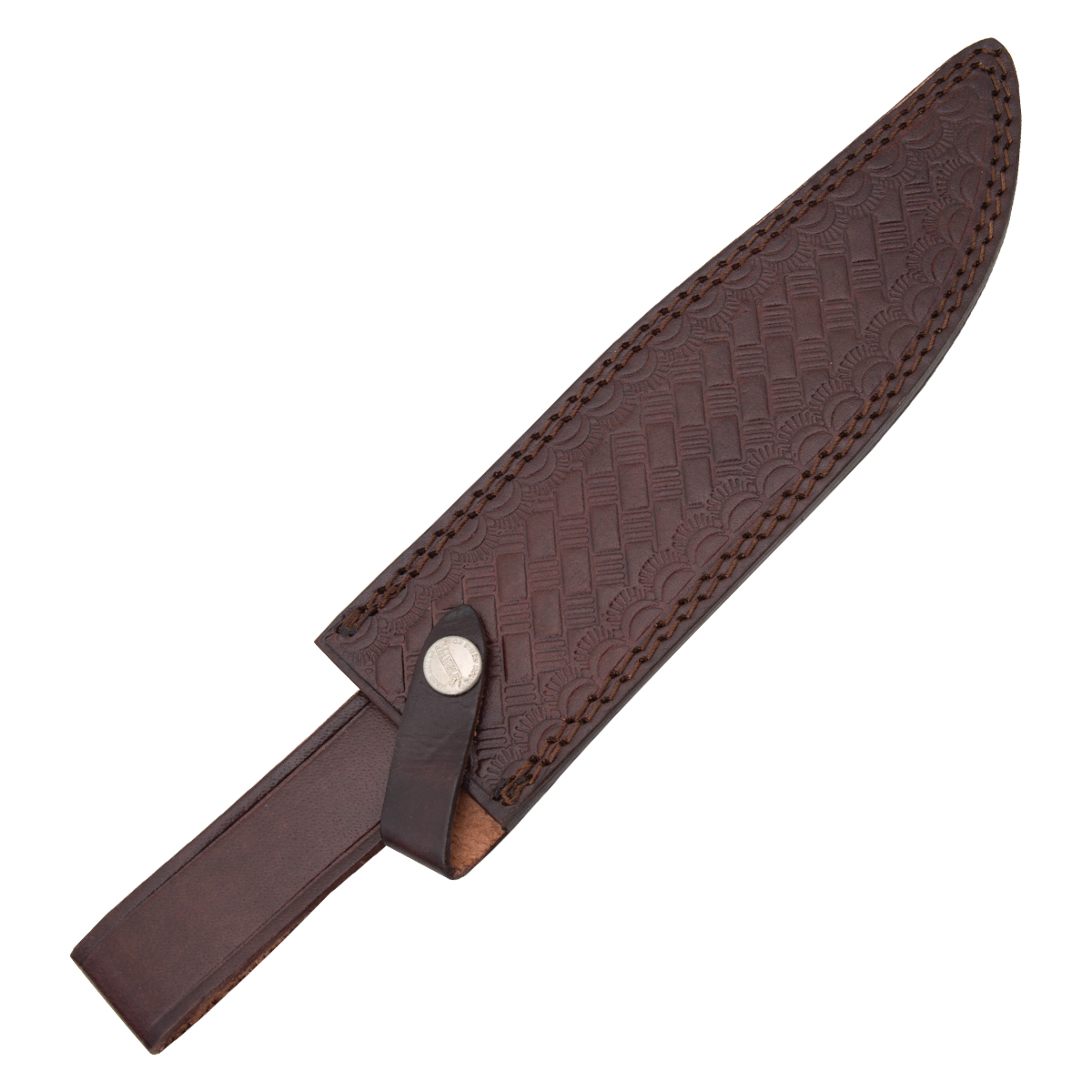 Marbles Bowie Fixed Blade Stacked Leather 9in Plain Satin Clip Point MR577 View 3