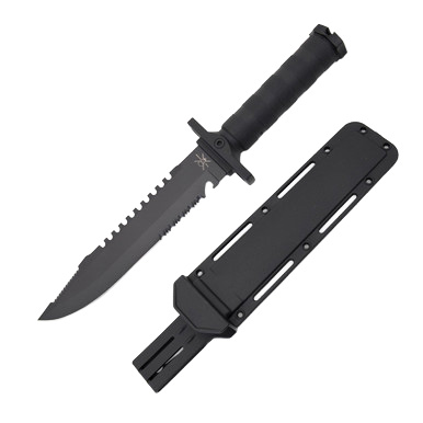Frost Tac Xreme Black Falcon II Fixed Blade 8in Plain Black Clip Point FRTX42BG View 1