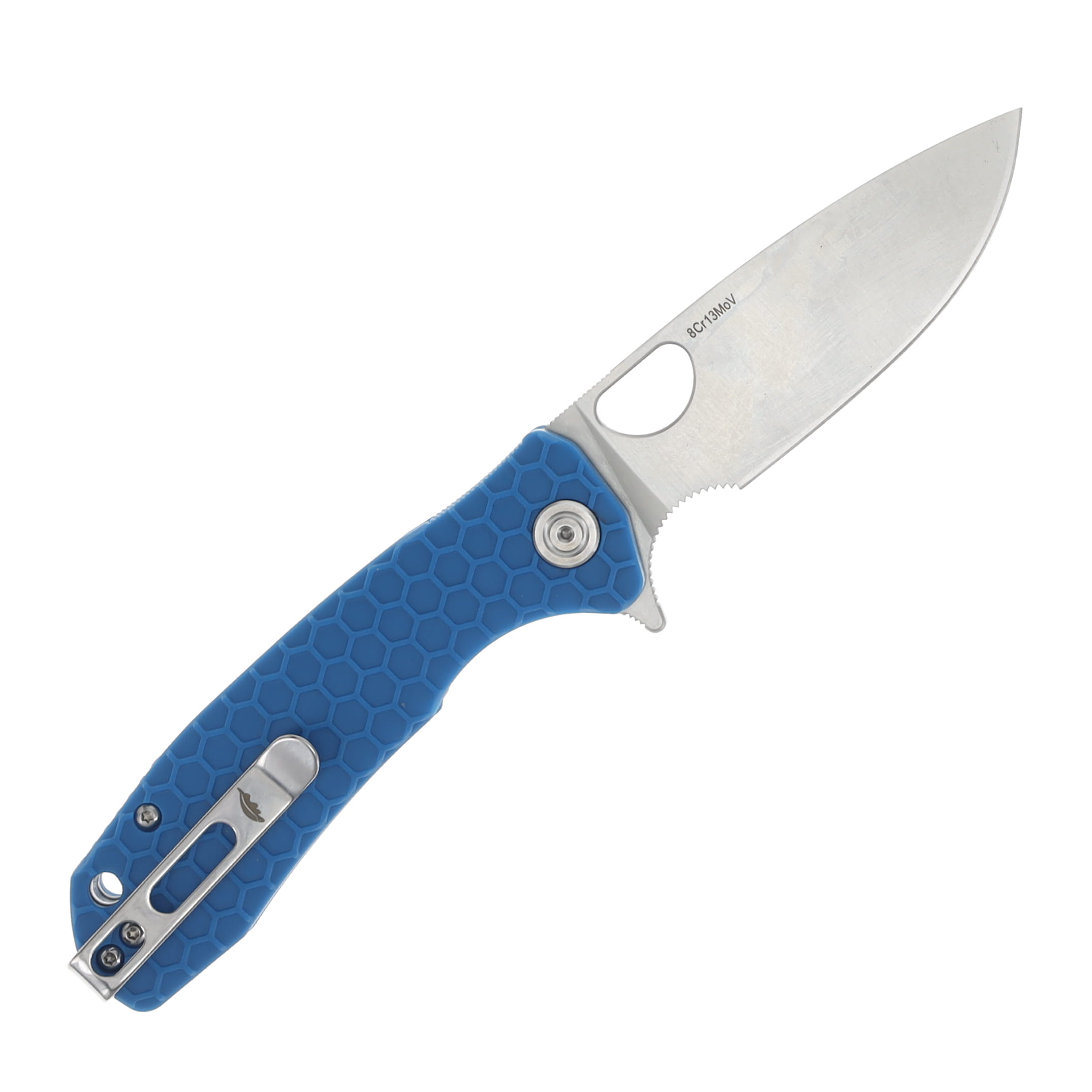 Honey Badger Drop Point Medium Flipper Folding Knife 8Cr13MoV/Blue HB1017 View 2