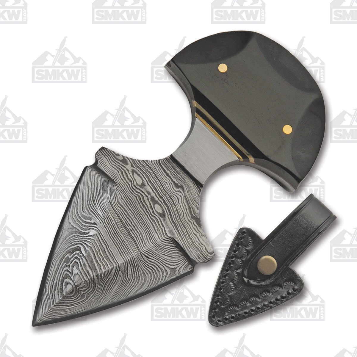 SZCO Supplies Black Widow Push Dagger Knife 4.5in Fixed Damascus Blade DM1248 View 1