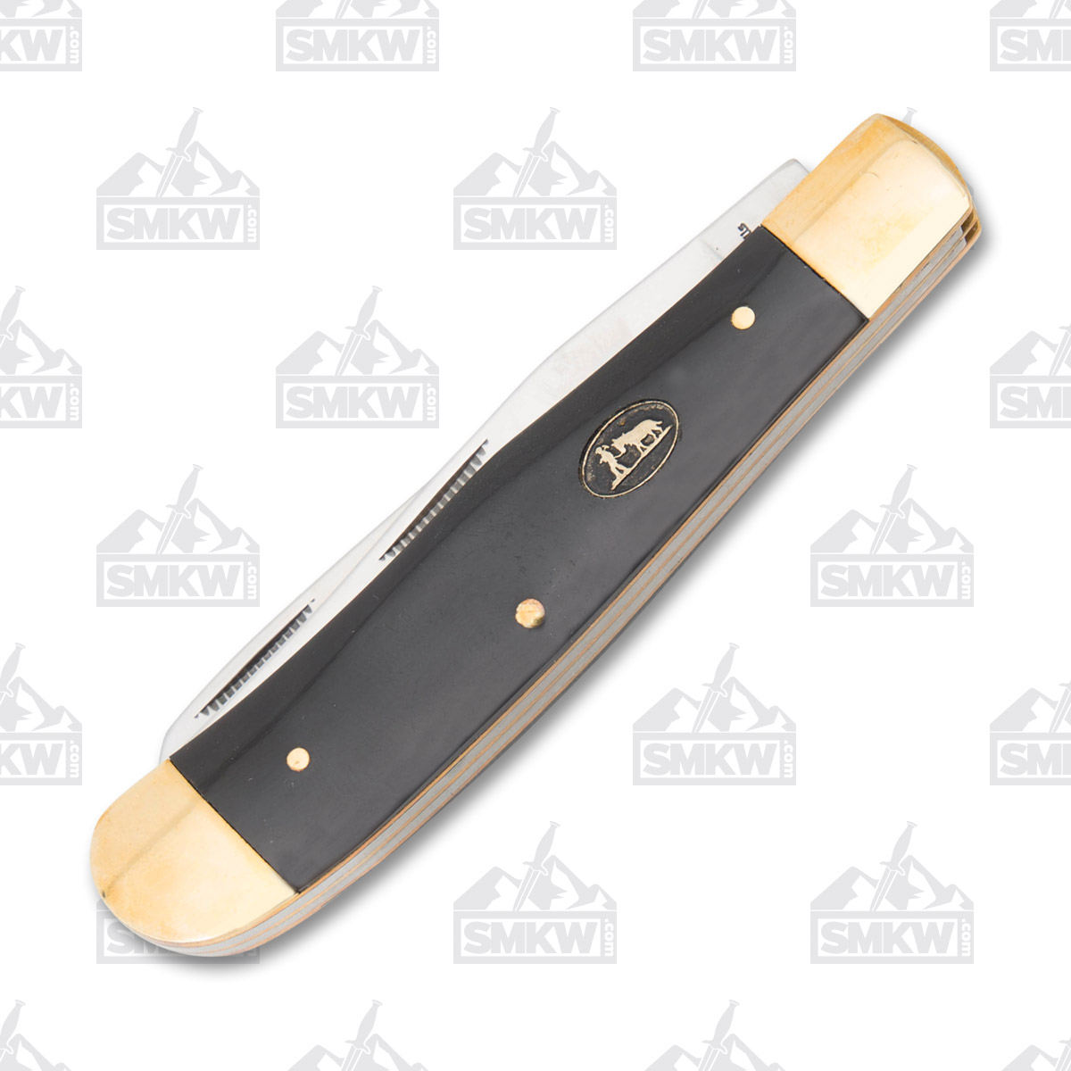 Frost Black Hills Cape Buffalo Horn Trapper Folding Pocket Knife With Copper Bolsters FRBKH108CBH View 2