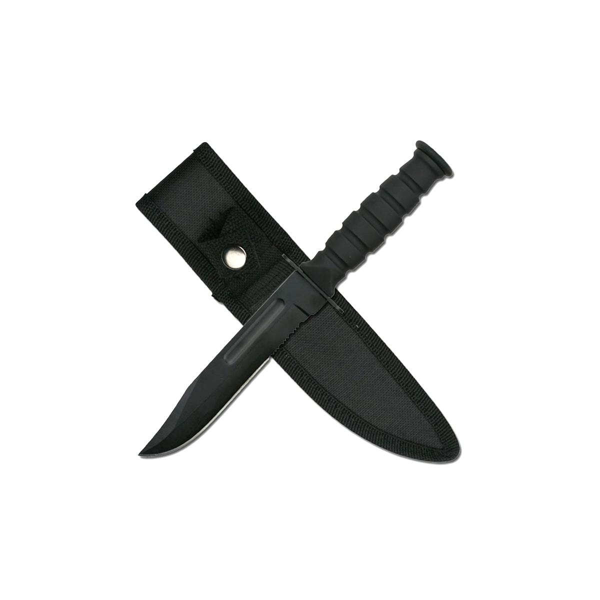 Master Cutlery Survivor Mini Military Bowie Knife Black 4in PS Clip Point DBHK1023DP View 1