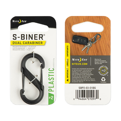 Nite Ize S-Biner Plastic Dual Carabiner #2 Black | Lightweight Nylon View 2