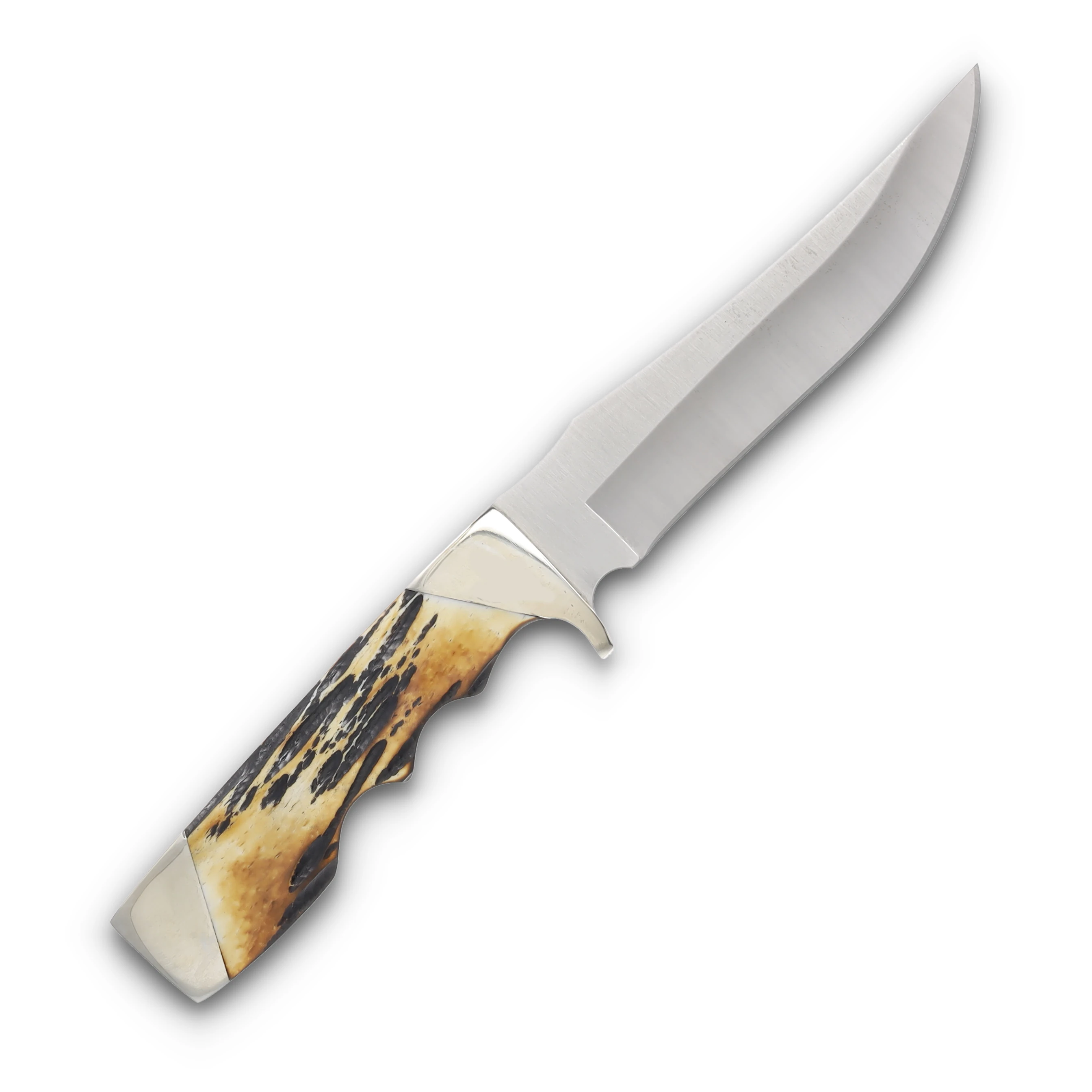 Bear & Son Skinner Fixed Blade Knife 4.37in Plain Genuine India Stag Bone BR577 View 4