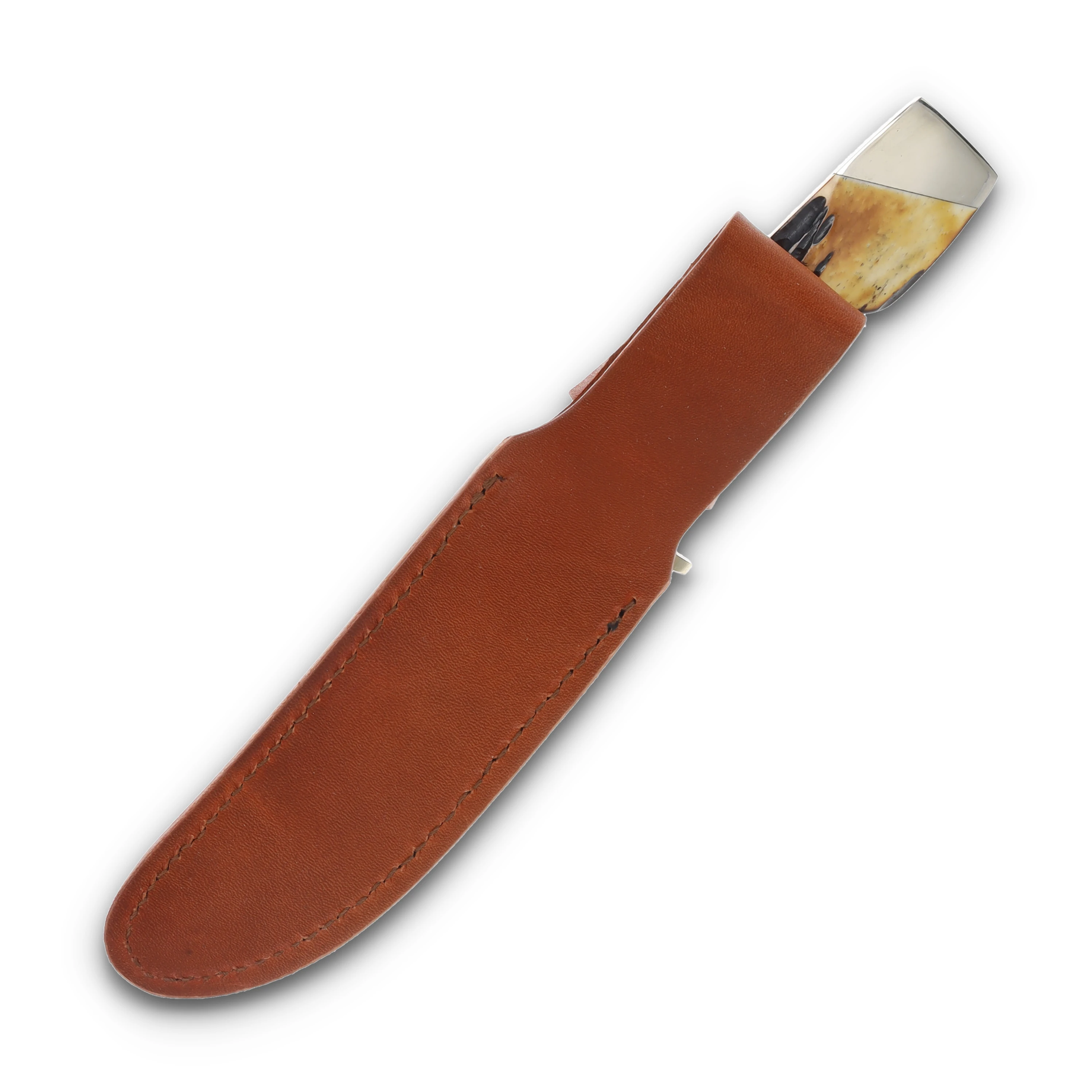 Bear & Son Skinner Fixed Blade Knife 4.37in Plain Genuine India Stag Bone BR577 View 8