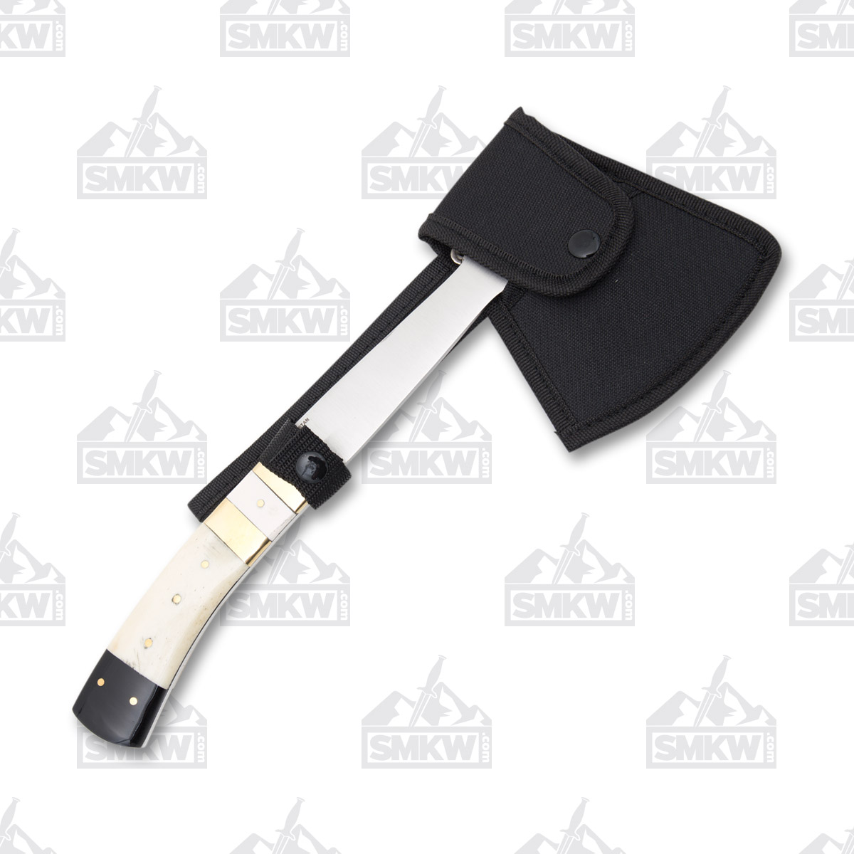 Frost Chipaway Classic Hatchet Fixed Knife SS Blade White Smooth Bone Handle FRCW026SB View 3