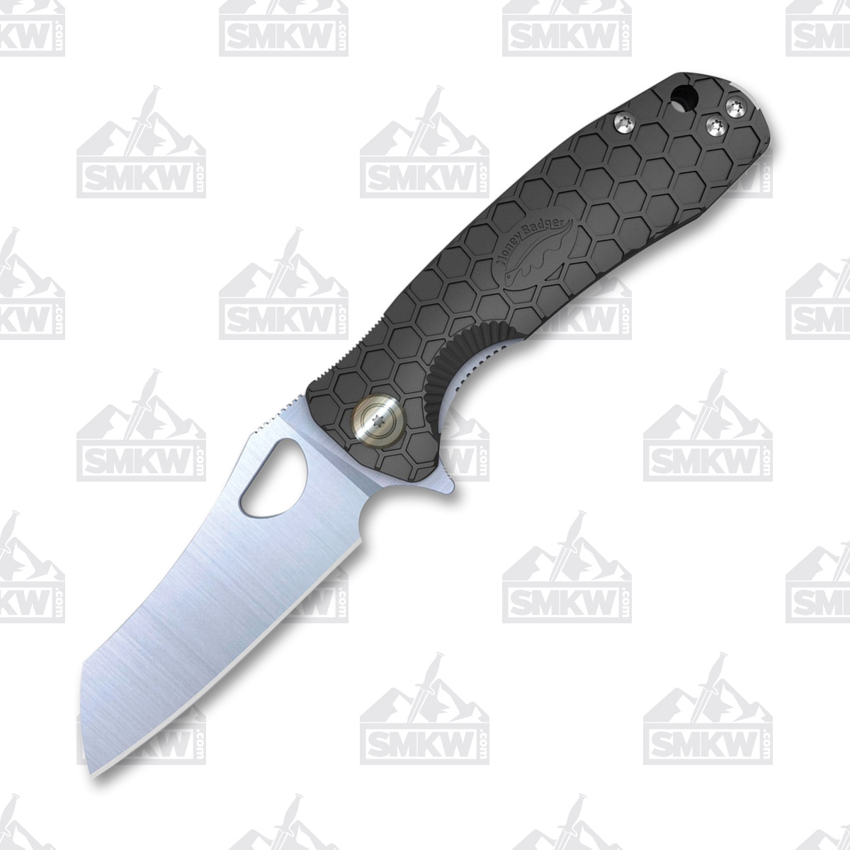 Honey Badger Knives Large Wharncleaver Black Folding Knife 3.63in Blade HB1104 View 2