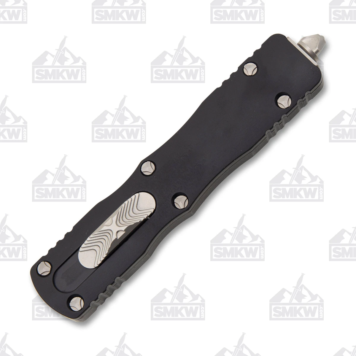 Microtech Dirac OTF Automatic Knife Serrated Stonewash D/E Black AUMT22512 View 4