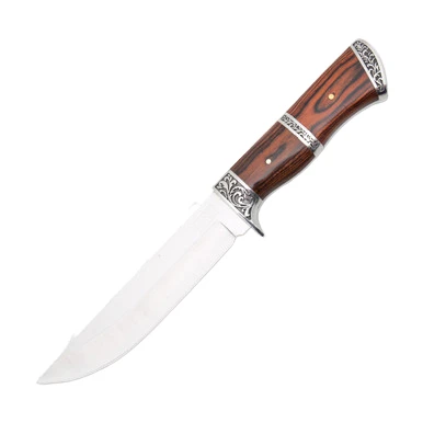 Frost Cutlery Sharps Cutlery Brown Pakkawood Fancy Bowie Fixed Blade FRSHP143PW View 2