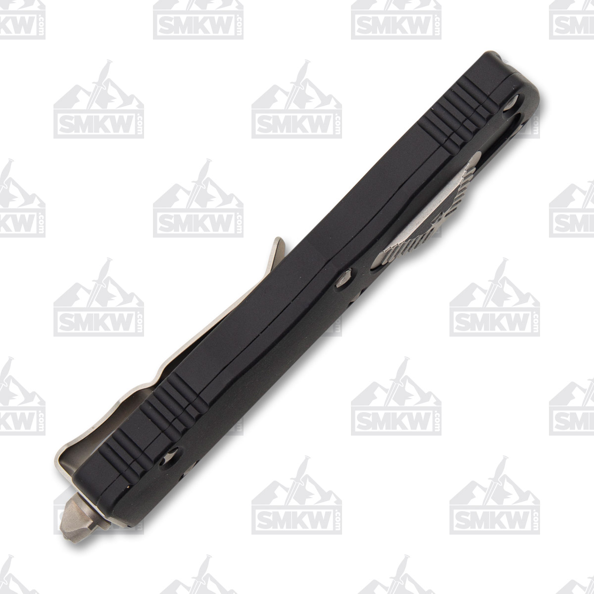 Microtech Dirac OTF Automatic Knife Partially Serrated Stonewash D/E Black AUMT22511 View 7