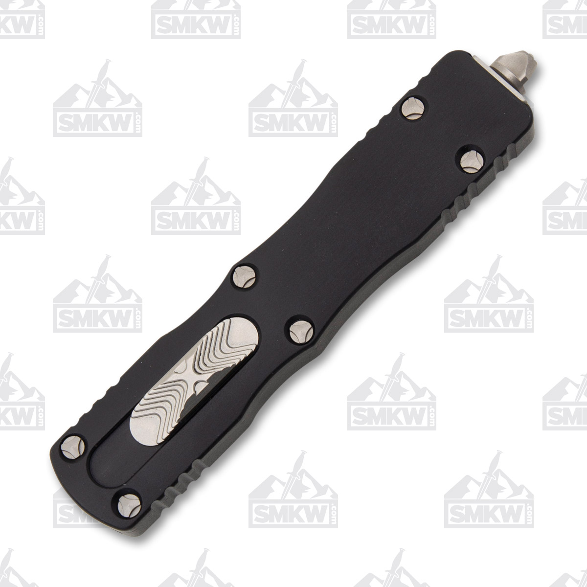 Microtech Dirac OTF Automatic Knife Partially Serrated Stonewash D/E Black AUMT22511 View 4