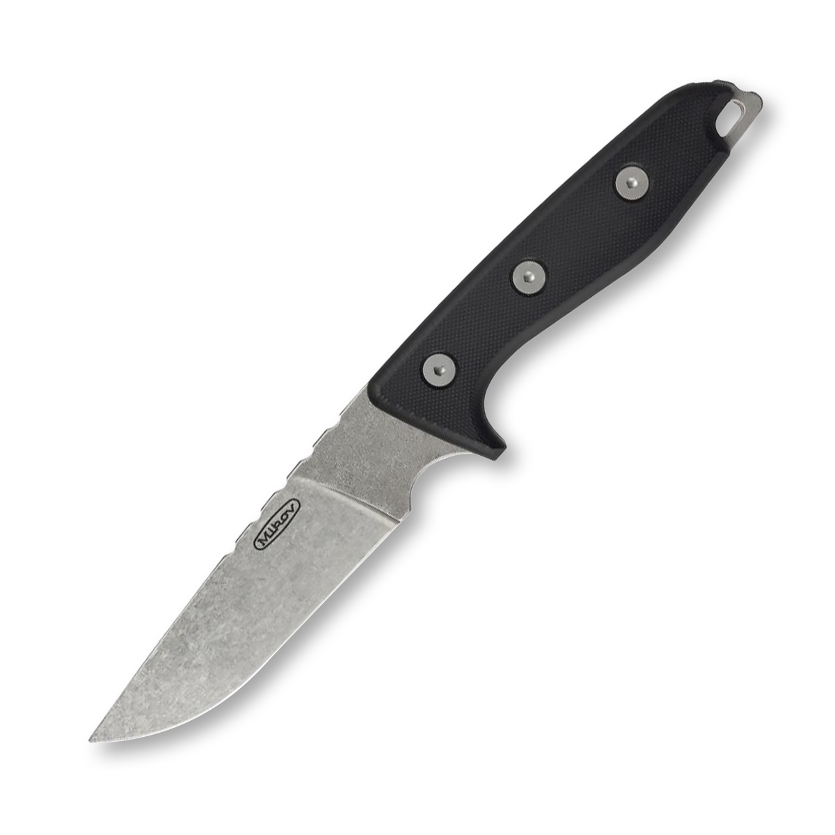 Mikov Patron Fixed Blade 4.37in Plain Stonewash Drop Point MVPATRON View 1