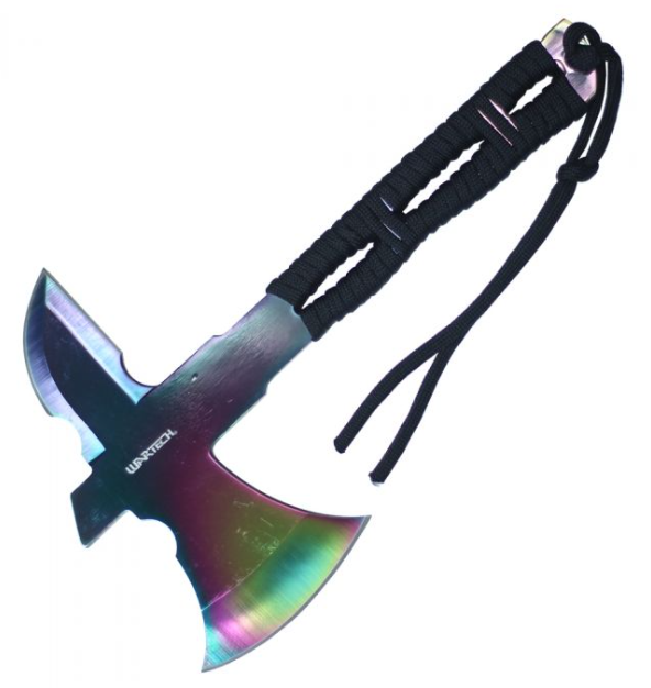 Neptune Trading Rainbow Wartech 8in Throwing Axe NTHWT277RW View 1