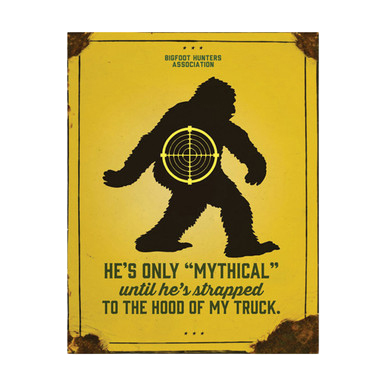 Mythical Bigfoot Tin Sign View 1