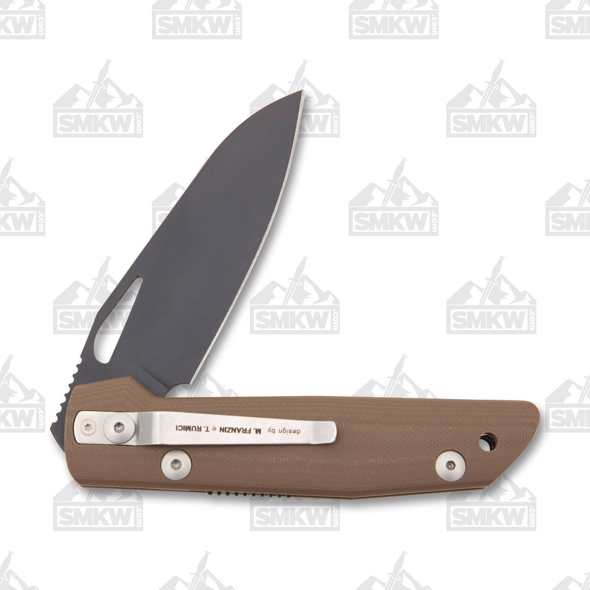 Viper Knives Free Folding Knife Brown G-10 Handle 3.75in Black PVD D2 Steel Wharncliffe Blade V4894BW View 3