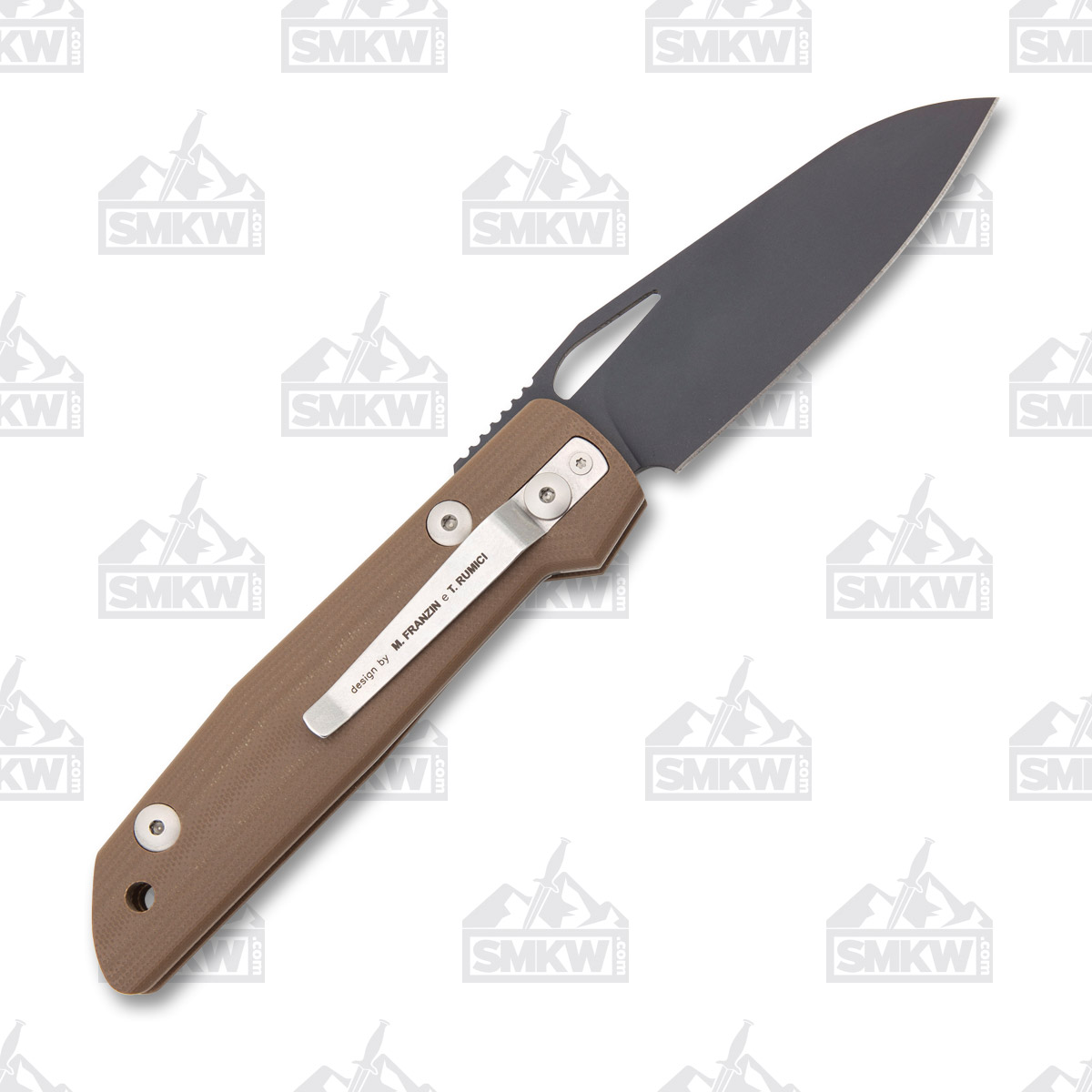 Viper Knives Free Folding Knife Brown G-10 Handle 3.75in Black PVD D2 Steel Wharncliffe Blade V4894BW View 5