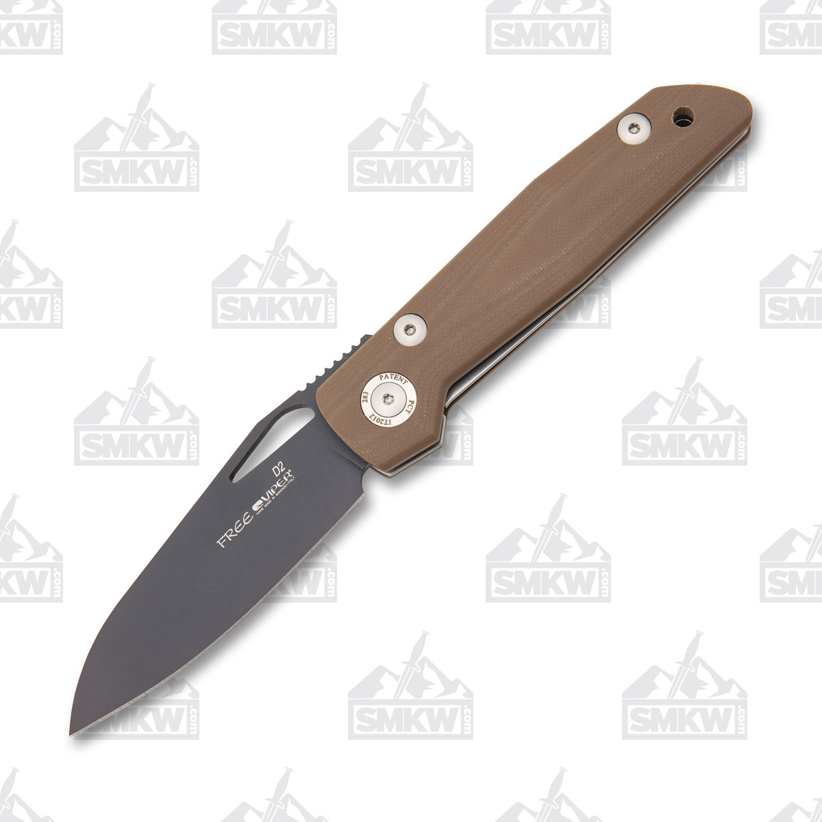 Viper Knives Free Folding Knife Brown G-10 Handle 3.75in Black PVD D2 Steel Wharncliffe Blade V4894BW View 4