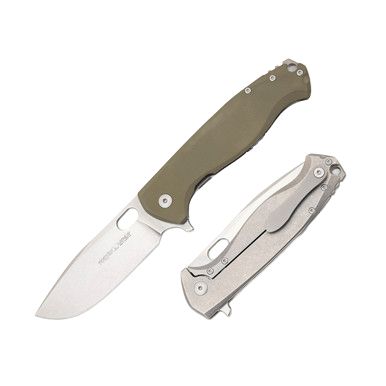 Viper Fortis Framelock Folding Knife Stonewash M390/Green G-10 View 1