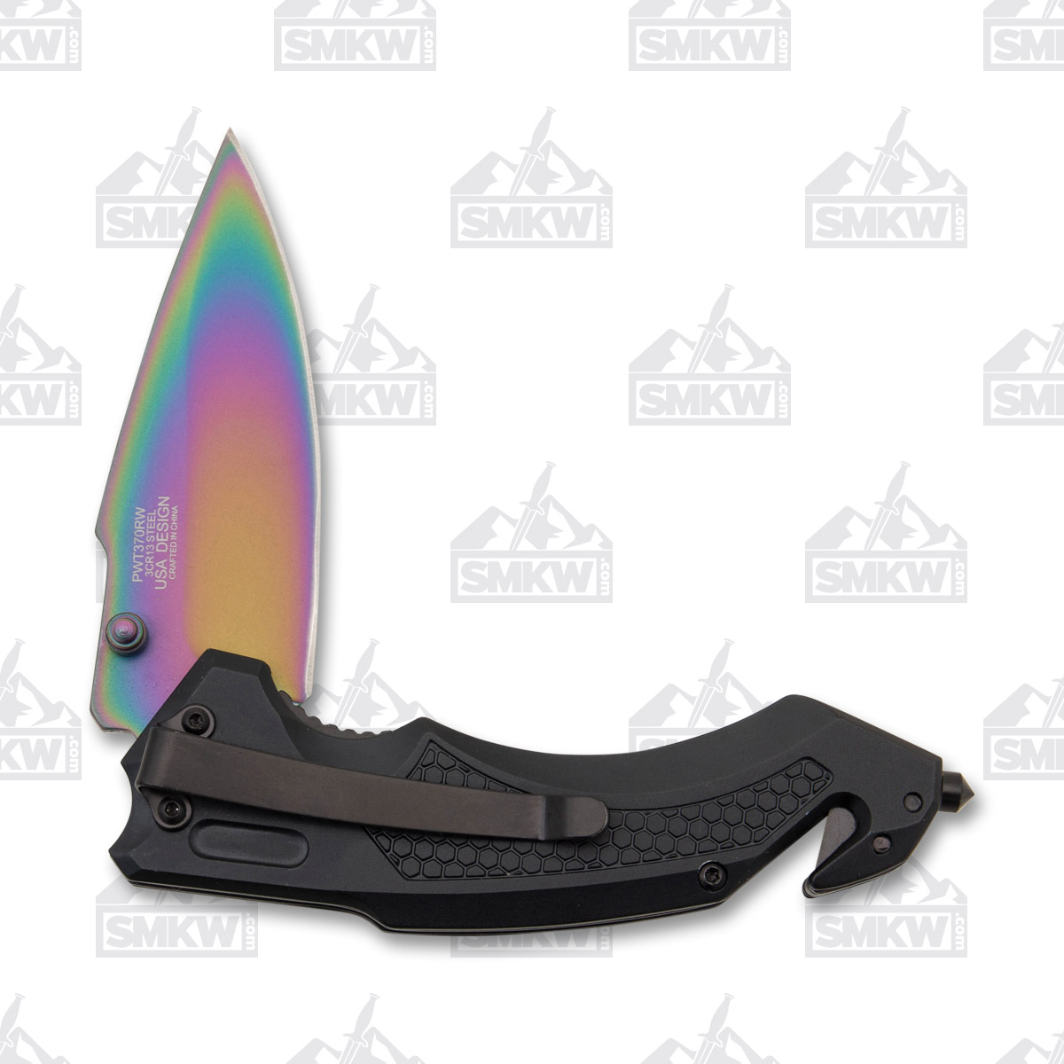 WarTech Folding Rescue Knife Rainbow Spectrum NTPWT370RW View 5