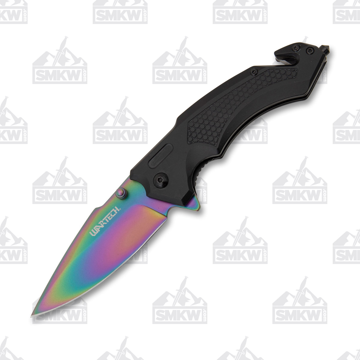 WarTech Folding Rescue Knife Rainbow Spectrum NTPWT370RW View 2