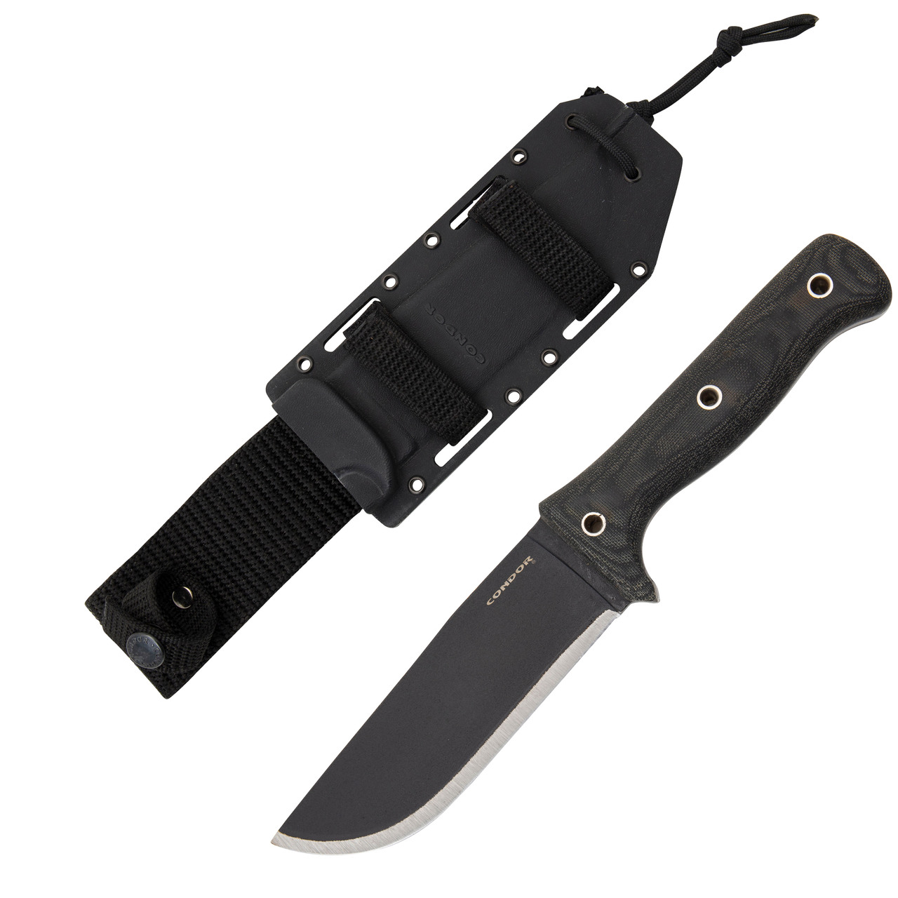 Condor Tool and Knife Crotalus Fixed Blade Black 1075/Micarta with Kydex Sheath CTK25755HC View 1