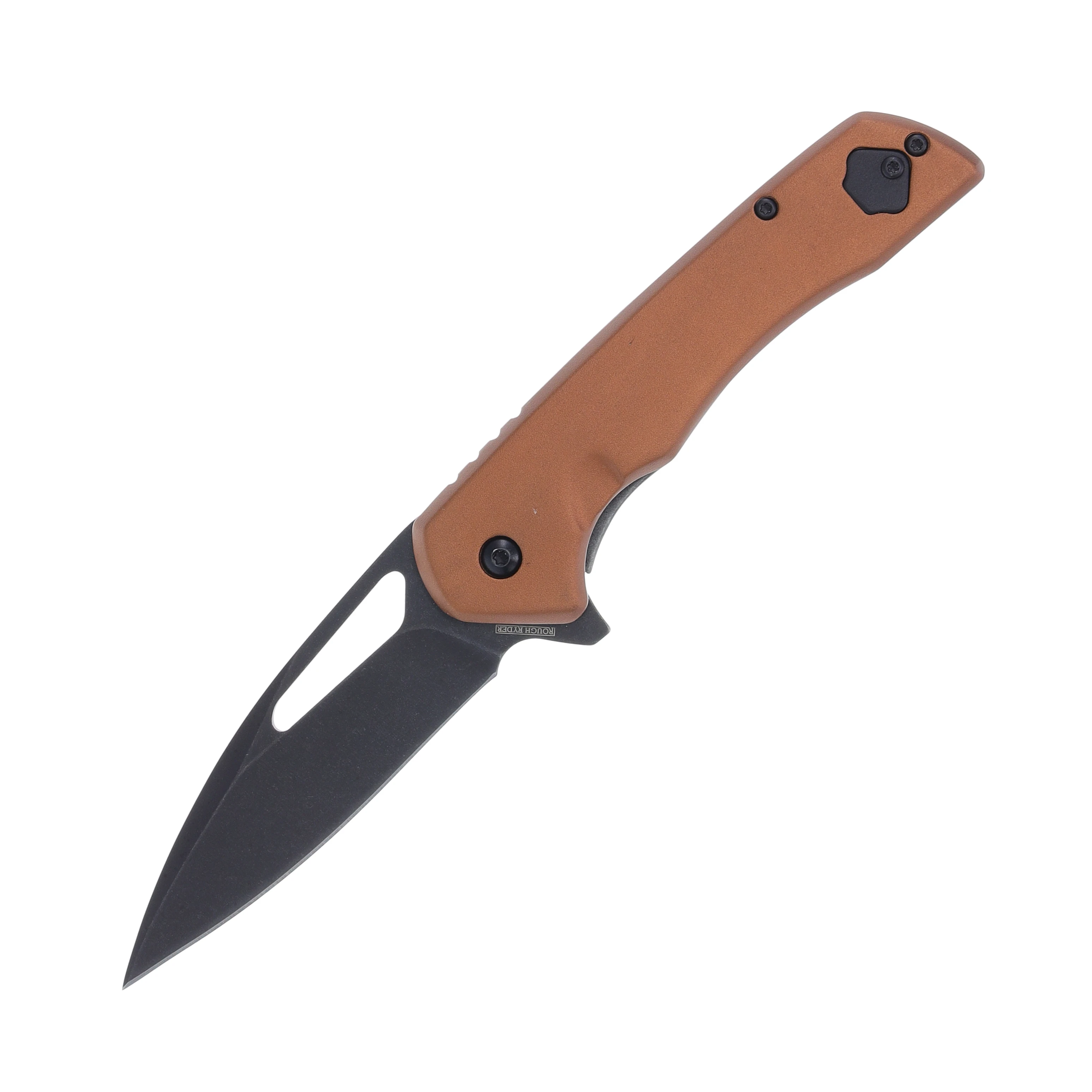 Rough Ryder Night Out Folding Knife Tan 3.25in Plain Black Spear Point RR2252 View 1