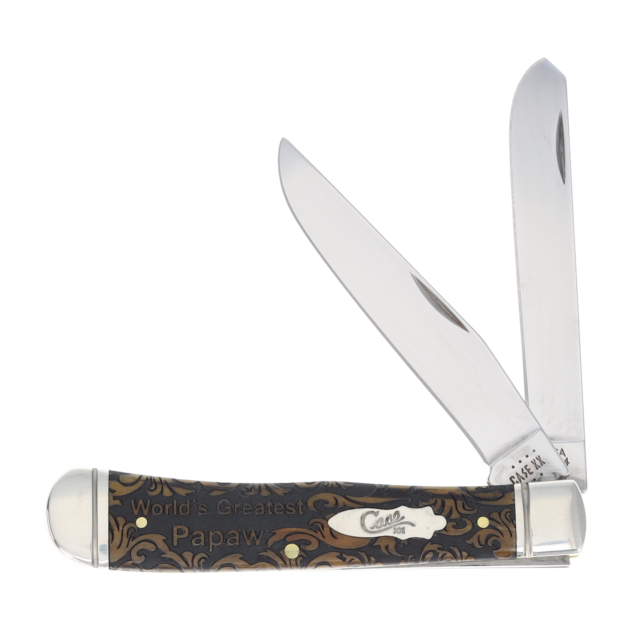 Case XX World's Greatest Papaw Antique Bone Trapper Folding Knife CA58182WGP View 1