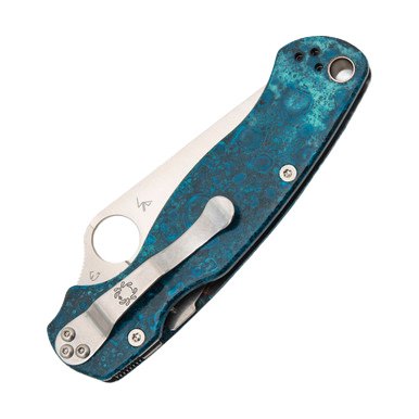 Spyderco Para Military 2 Shipwrecked Copper 3.45in Plain Satin Clip Point SMKW Exclusive View 3