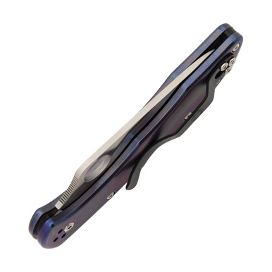 Spyderco Delica Anodized Purple 2.9in Plain Satin Clip Point View 8