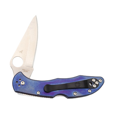 Spyderco Delica Anodized Purple 2.9in Plain Satin Clip Point View 5
