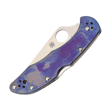 Spyderco Delica Anodized Purple 2.9in Plain Satin Clip Point SP11PBTPU View 6
