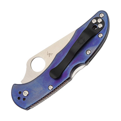 Spyderco Delica Anodized Purple 2.9in Plain Satin Clip Point View 7