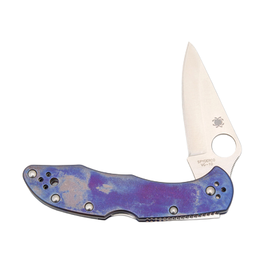 Spyderco Delica Anodized Purple 2.9in Plain Satin Clip Point SP11PBTPU View 4