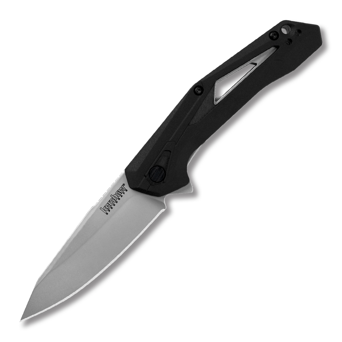 Kershaw Airlock Folding Knife 3 Inch Plain Bead Blasted Drop Point KS1385 View 1