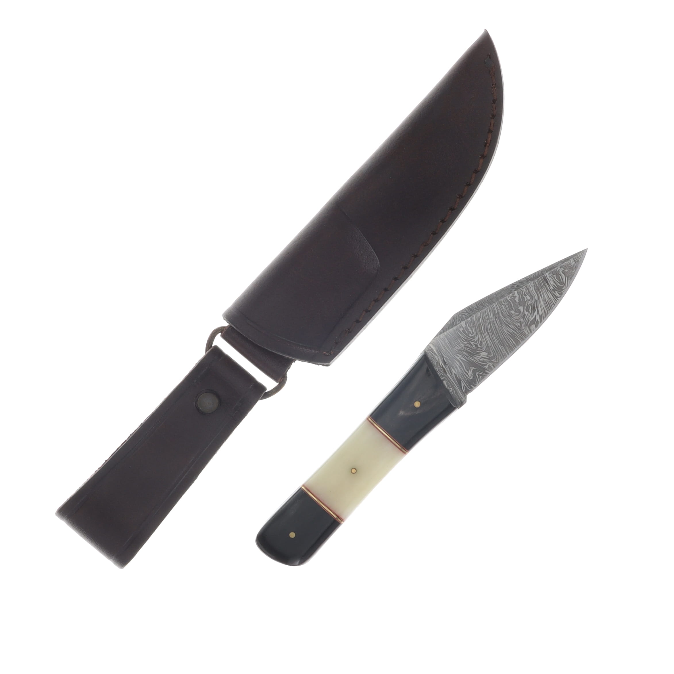Buffalo Horn & Bone Pig Sticker Fixed Blade Knife DM1258HN View 1