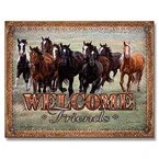 Welcome Friends Tin Sign Horses SG1949 View 2