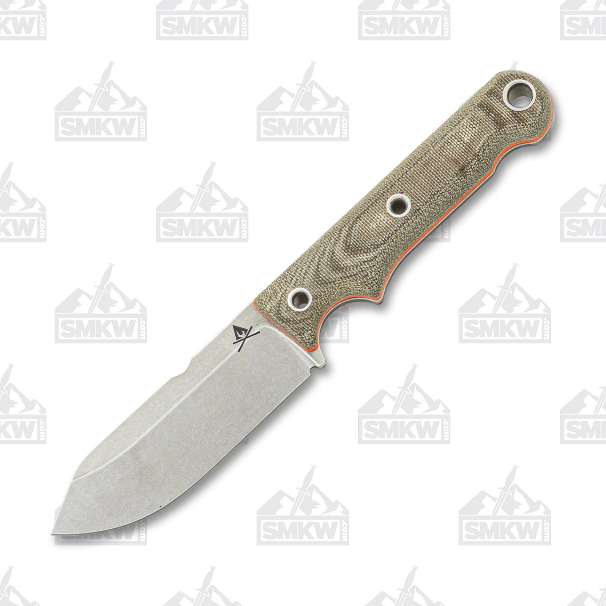 White River Firecraft FC4 Fixed Blade Green Micarta Orange G-10 4in WRFC4 View 2