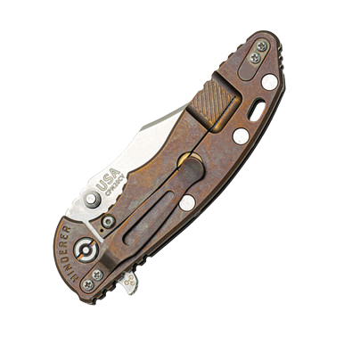 Hinderer XM-18 3.5 Bowie Green Black G-10 Stonewashed Bronze View 3