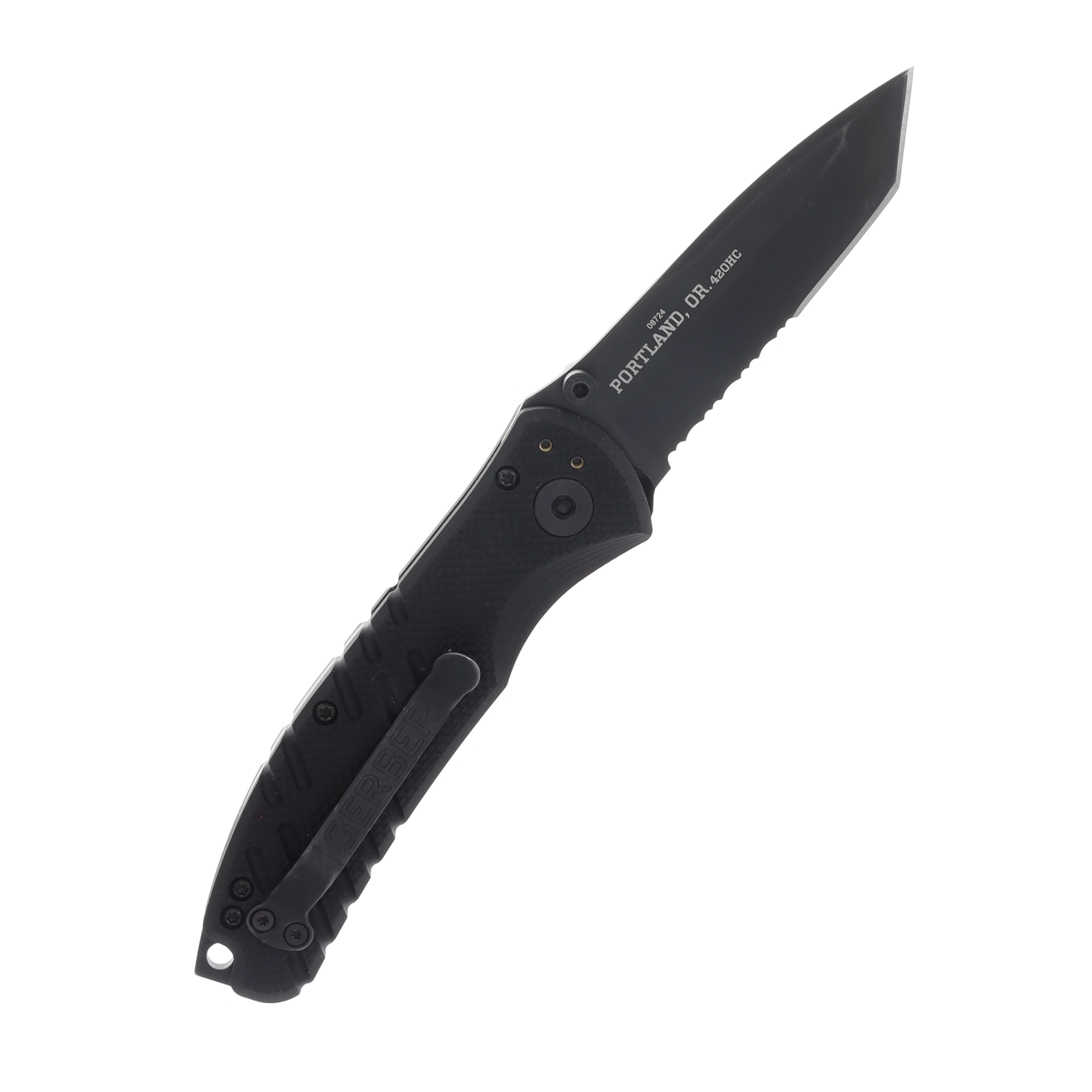 Gerber Propel AO Folding Knife Black 3.5in Part Serrated Black Tanto G840 View 2